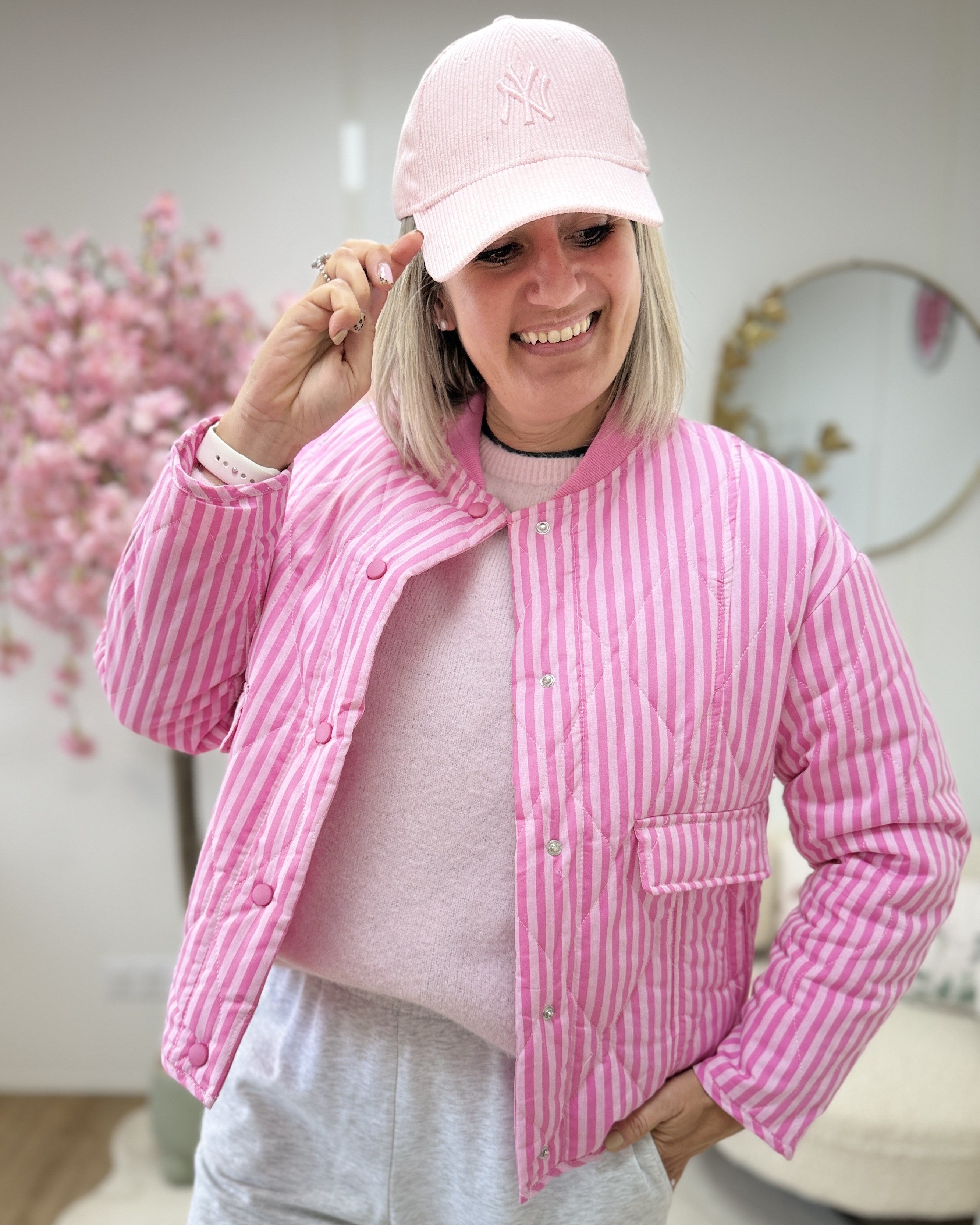 Bombers matelassé rose