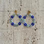 Boucles flowers bleu
