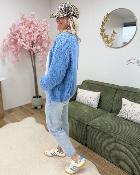 Gilet grosse maille bleu