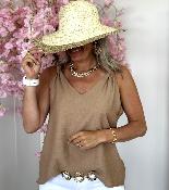 Top Flore camel