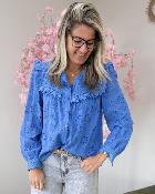 Chemise broderie anglaise bleue