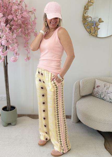 Pantalon en soie jaune