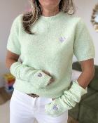 Pull avec mitaines vert