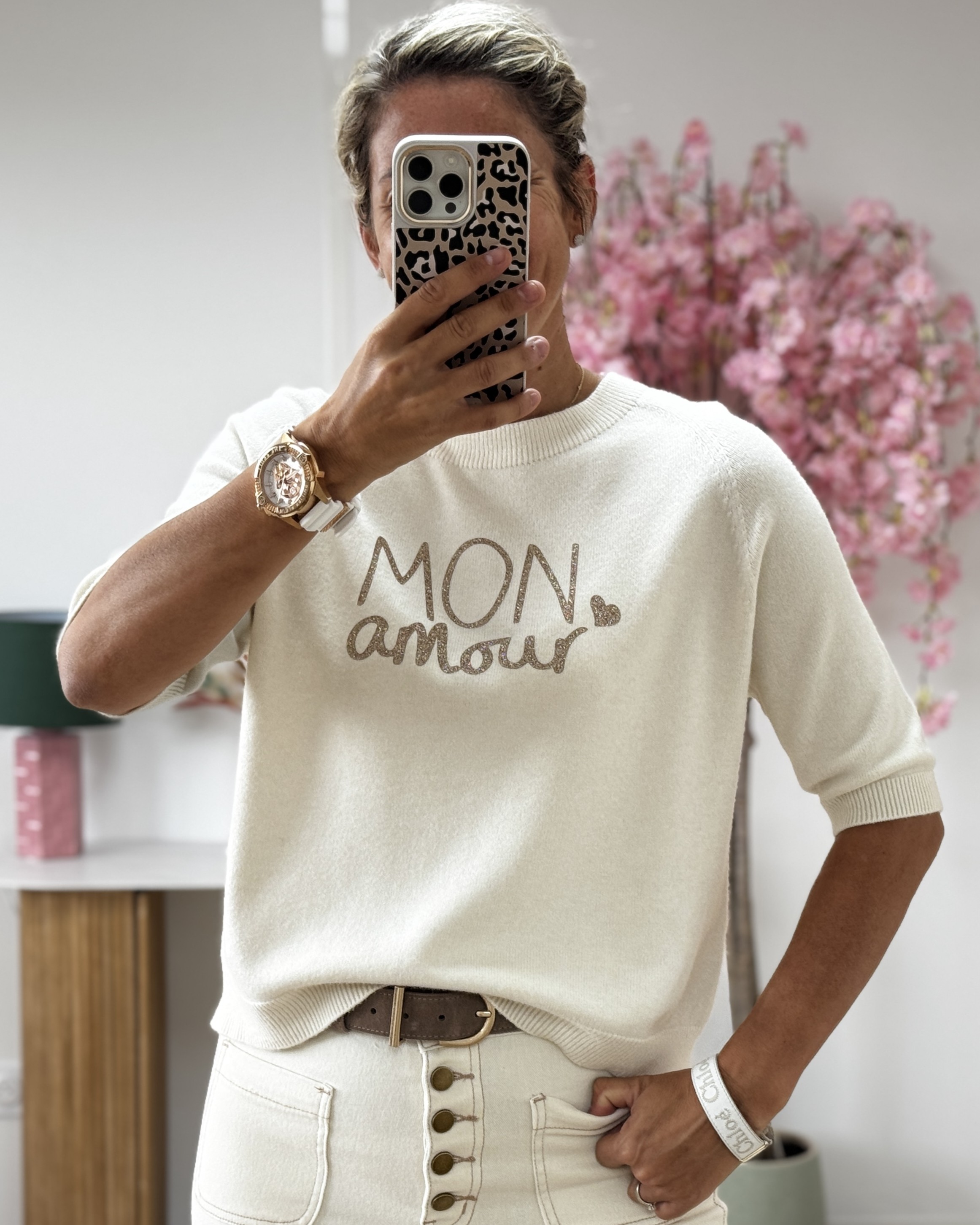 Pull Mon Amour blanc