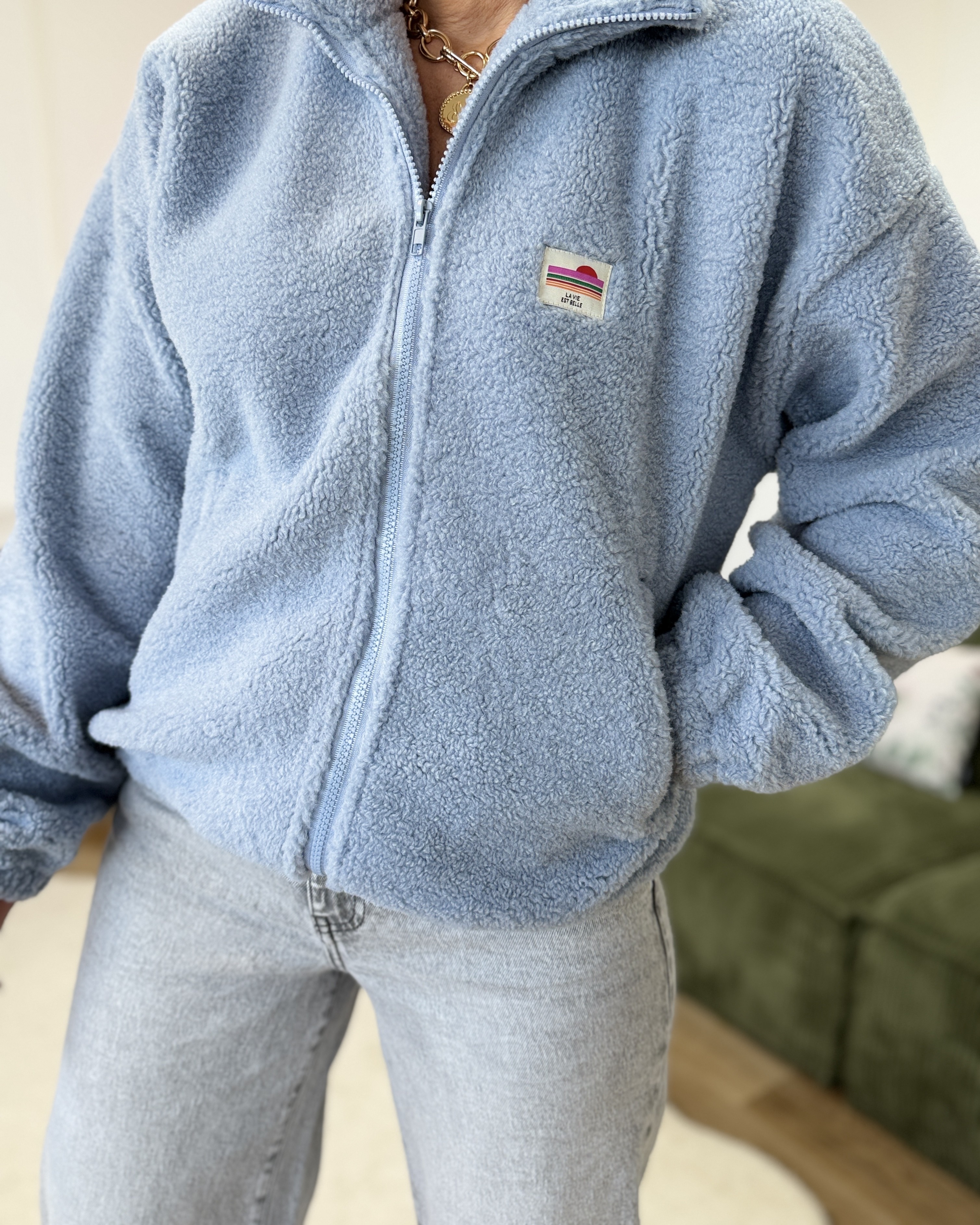 Gilet veste Athenais bleu