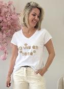 Tee shirt la vie en rose beige