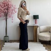 Pantalon Paula noir camel
