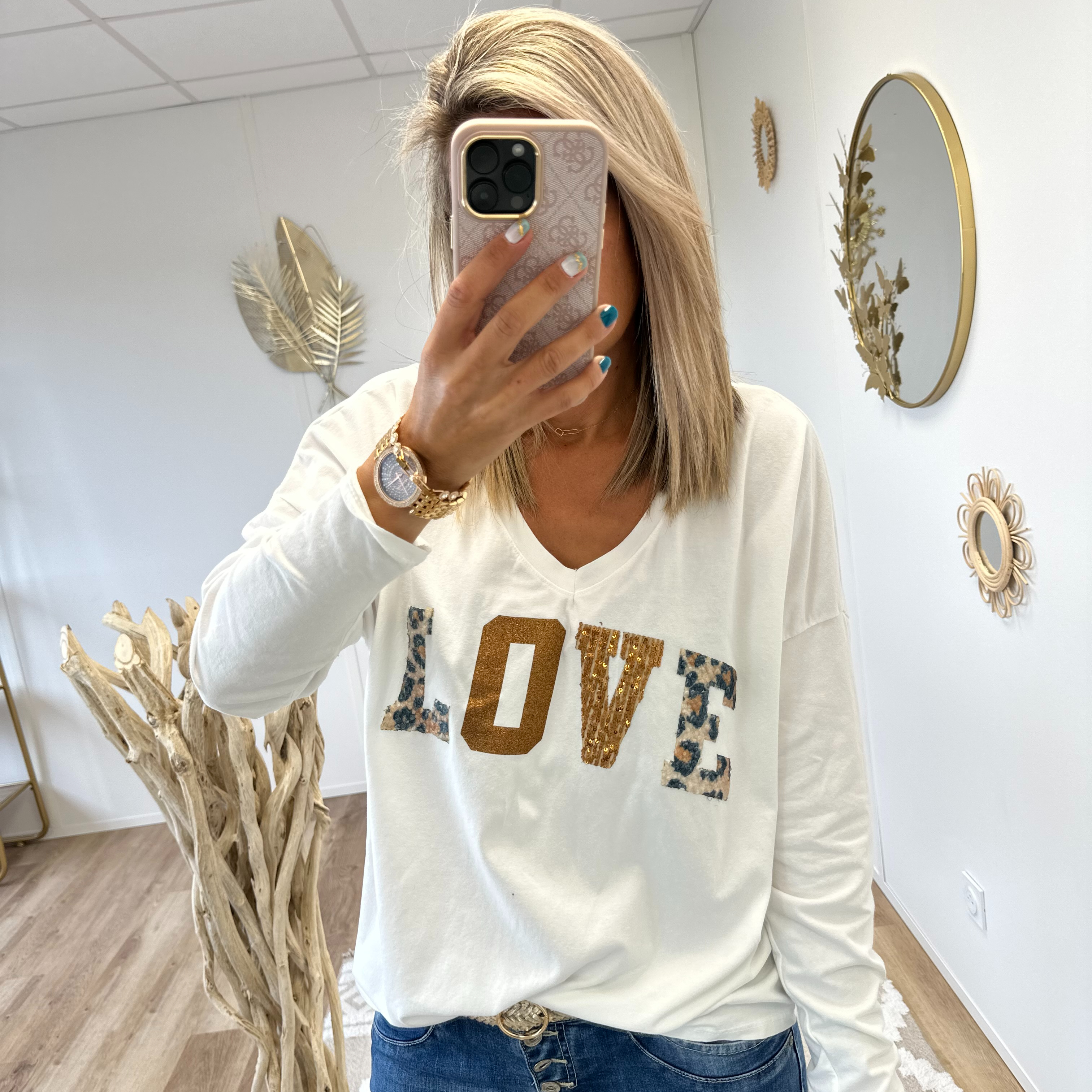 Tee shirt love oversize