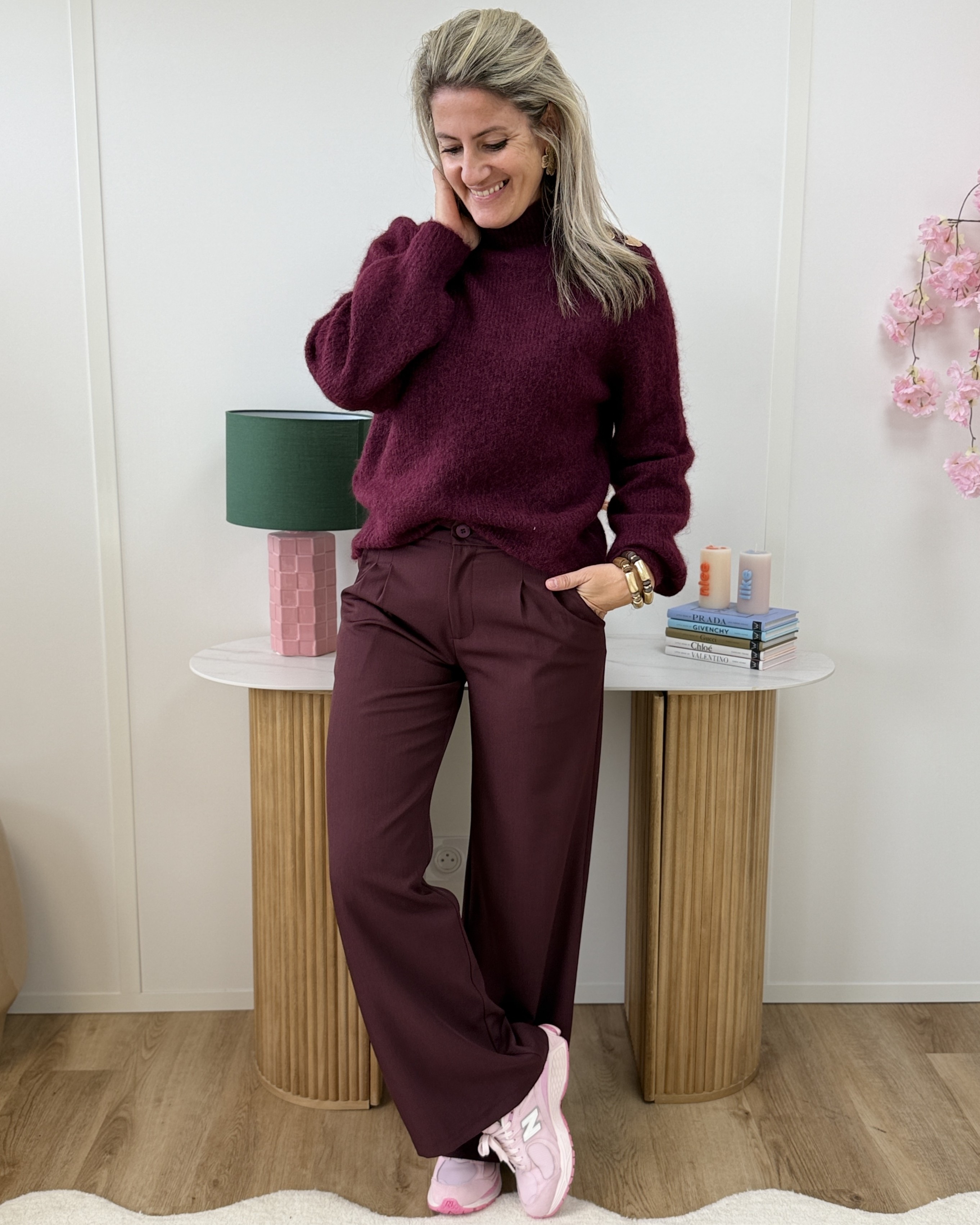 Pantalon Calixte bordeaux