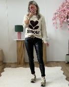 Jean slim simili cuir