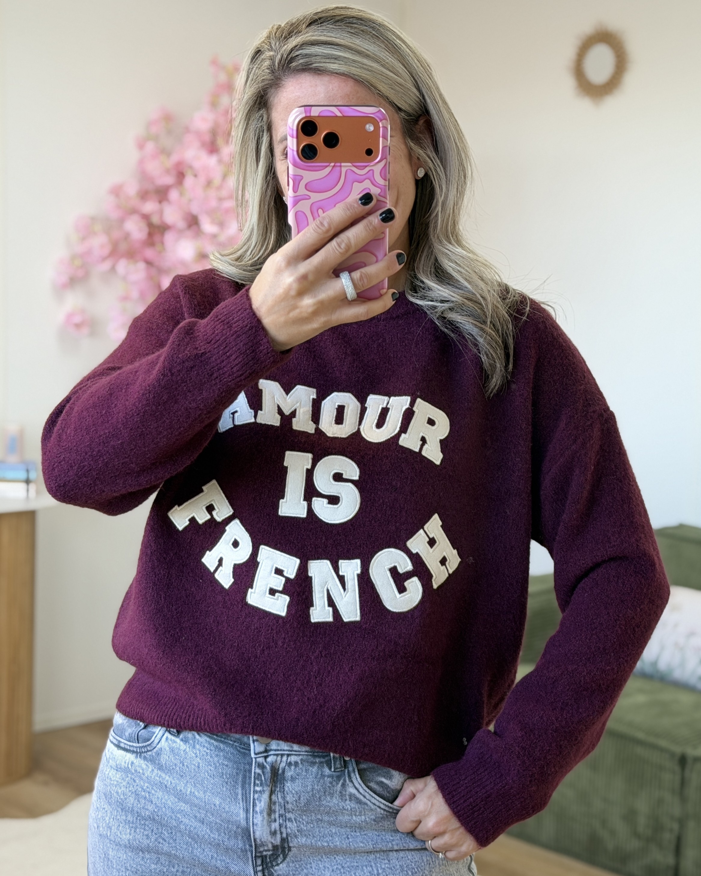 Pull amour is french bordeaux