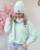 Set pull écharpe bonnet vert