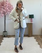 Manteau reversible blanc camel
