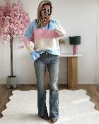 Pull Maelys ciel rose beige 