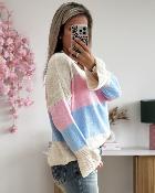 Pull Maelys beige rose ciel