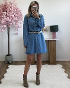 Robe chemise en jeans