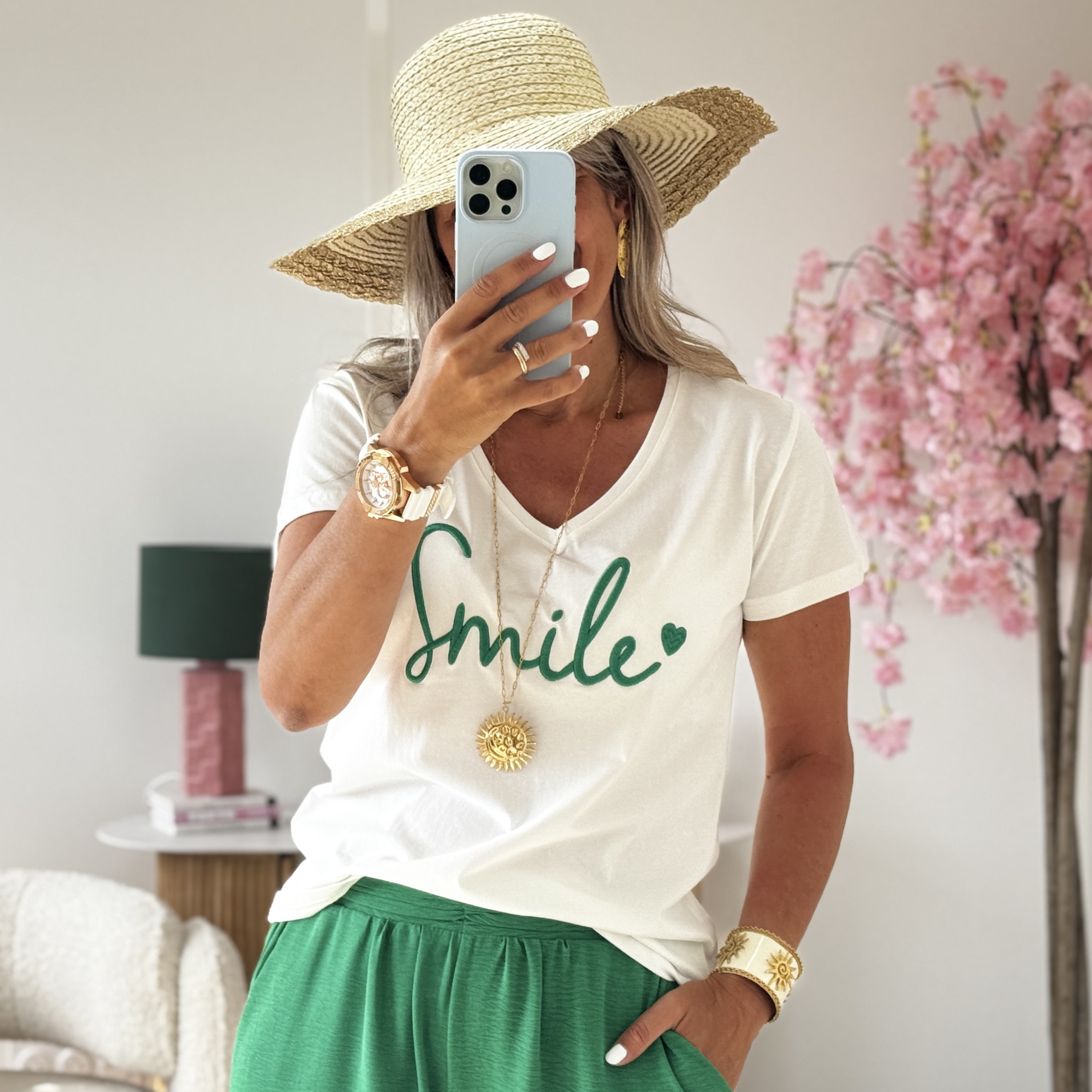 Tee shirt smile vert