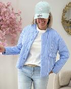 Bombers matelassé bleu