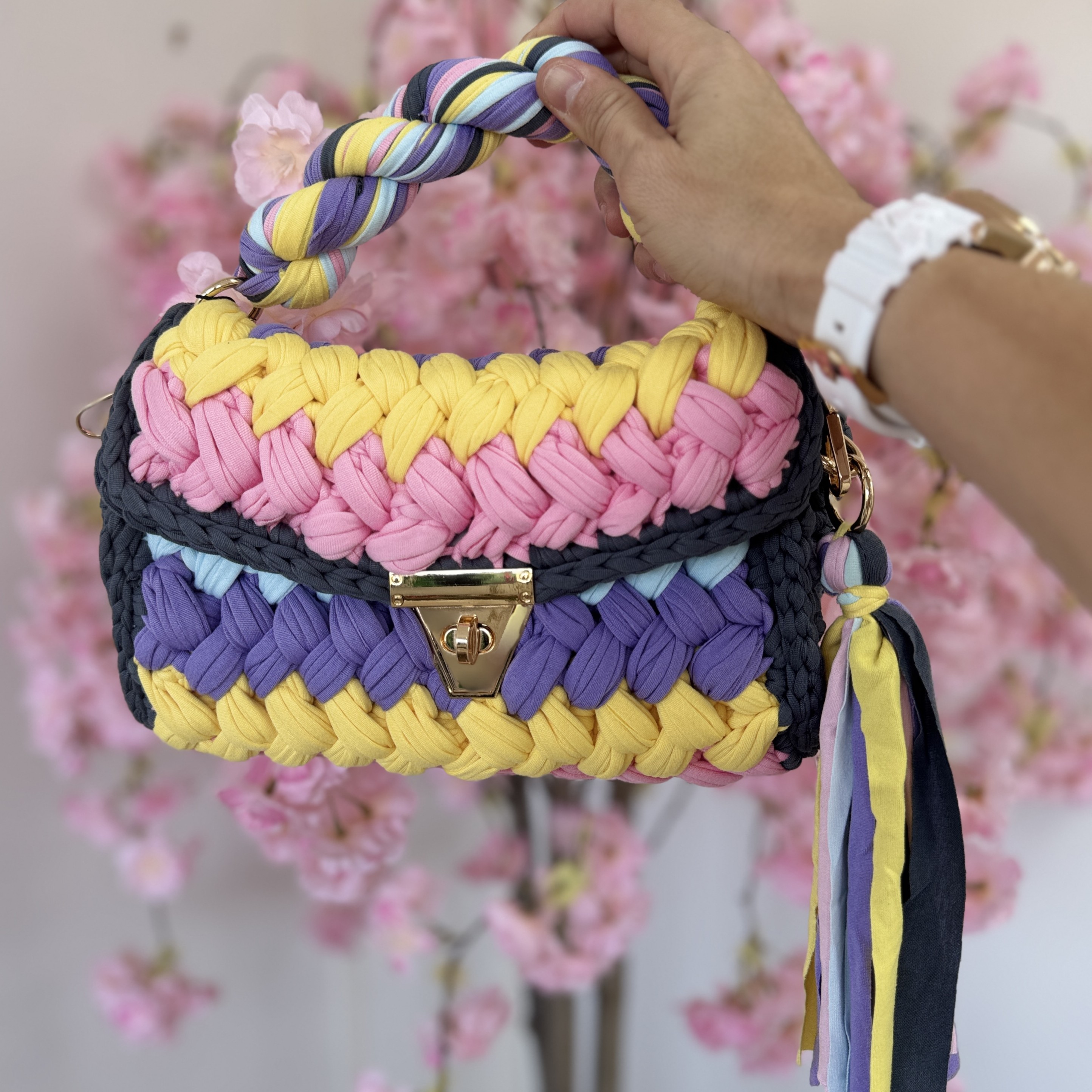 Sac Saliha jaune rose violet