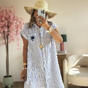 Robe chemise Etan bleu