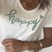 Tee shirt happy vert