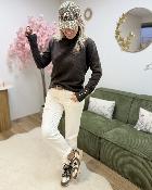 Pull col roulé chocolat