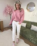 Pull chauve souris rose