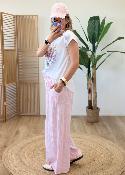 Pantalon Agathe rose