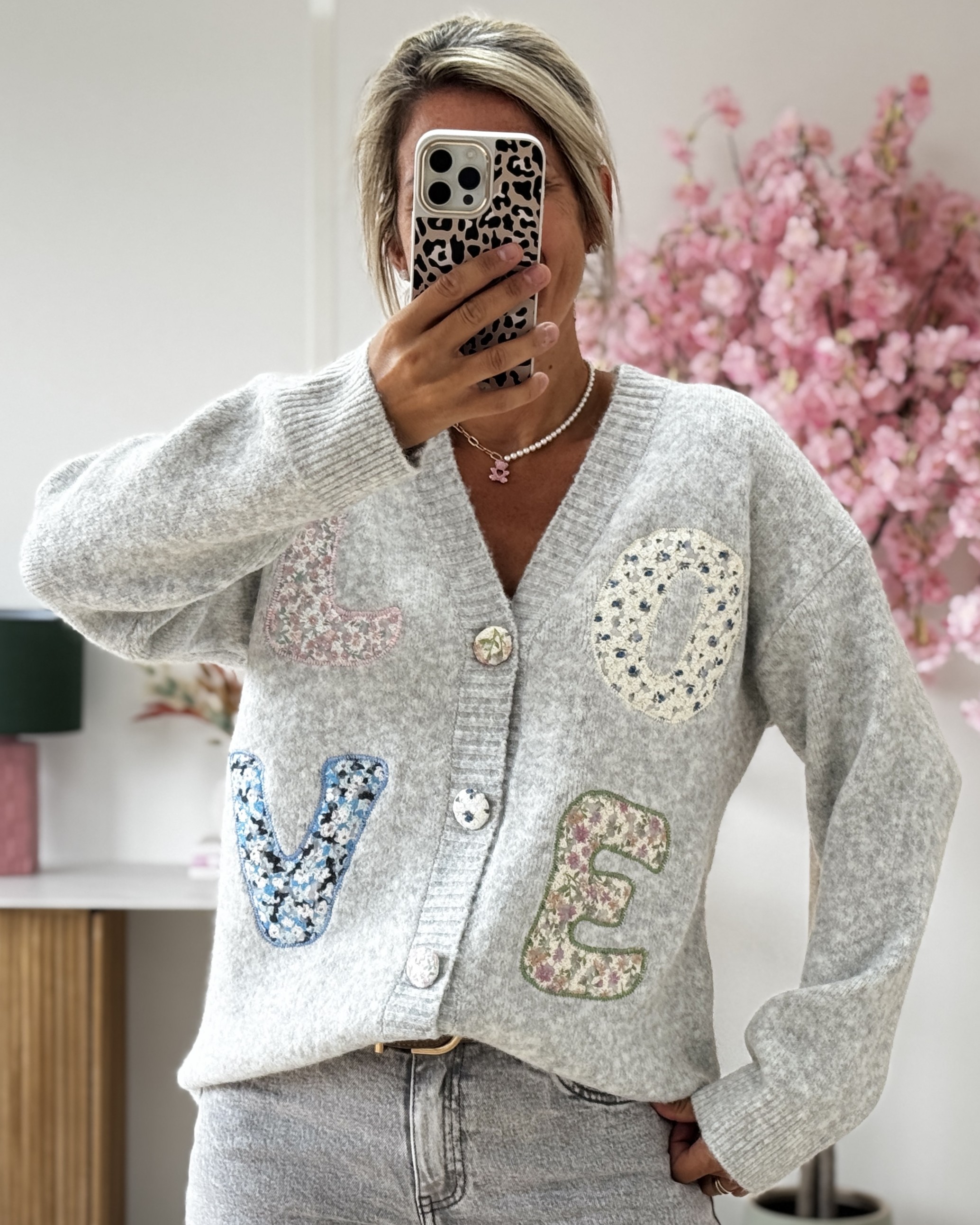 Gilet Love gris