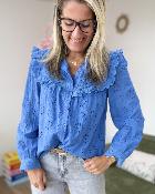 Chemise broderie anglaise bleue