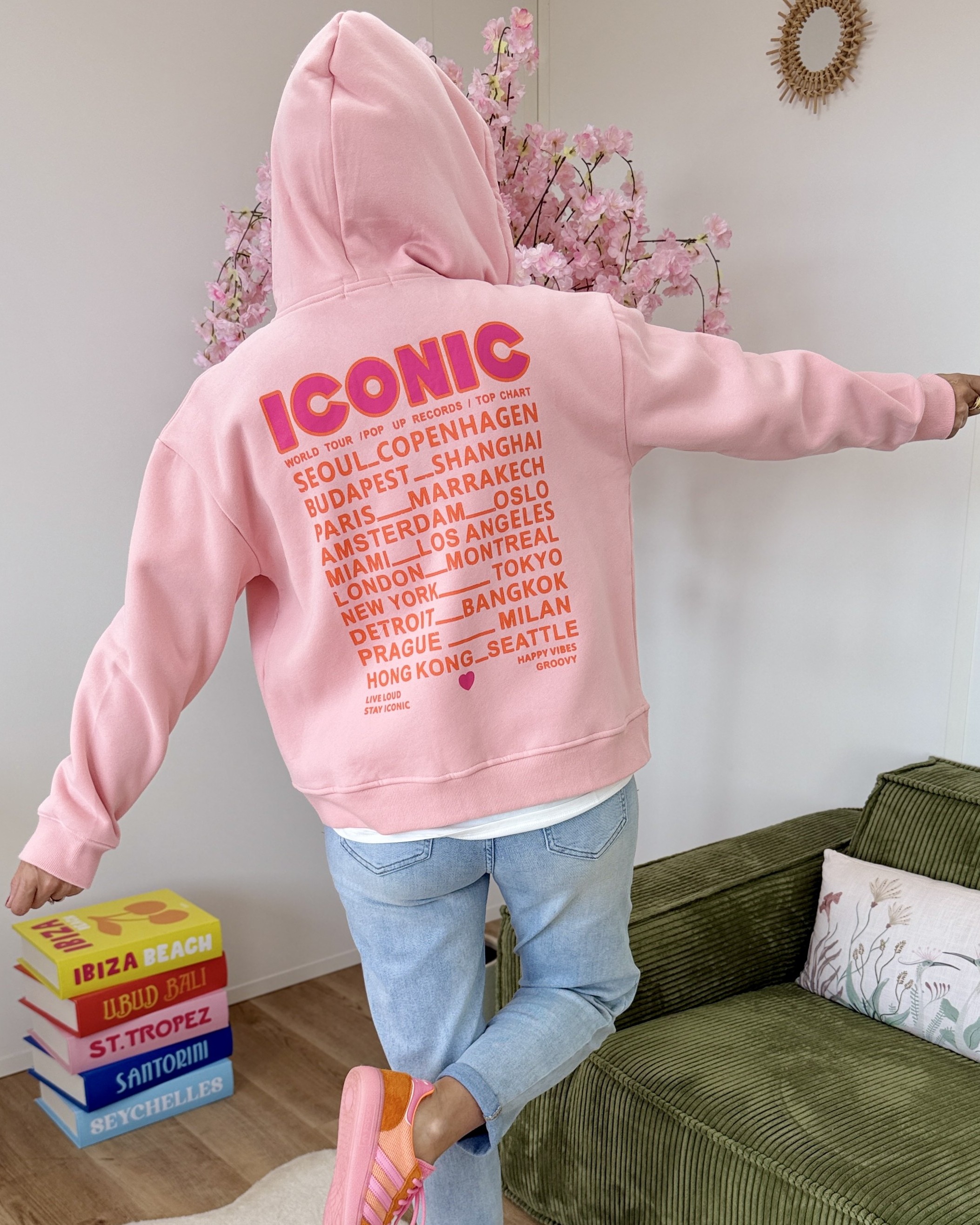 Gilet sweat Iconic rose