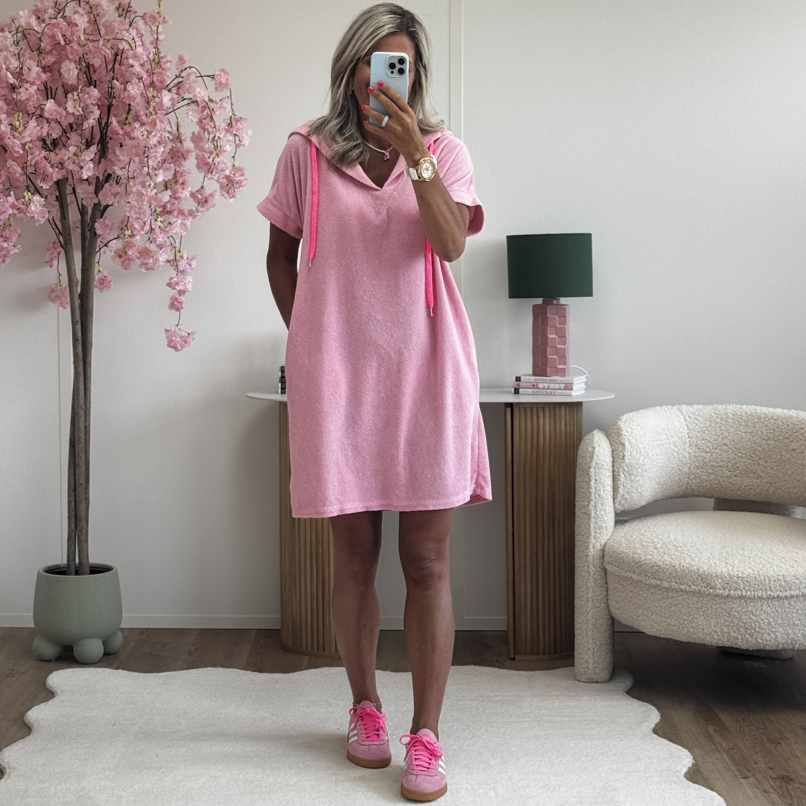 Robe éponge rose 