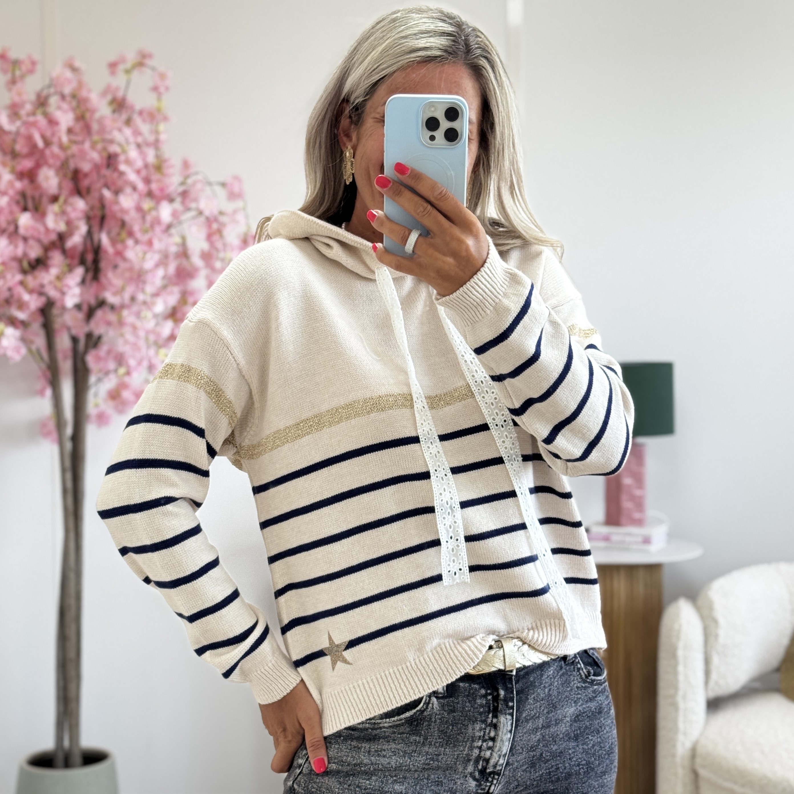 Sweat Andrew beige marine