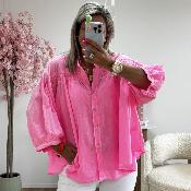 Chemise Ibiza rose fluo