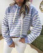 Sweat en maille bleu