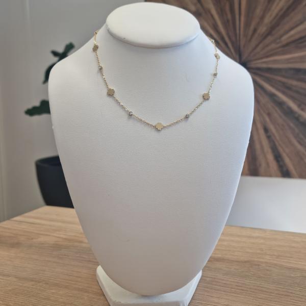 Collier trefles et strass