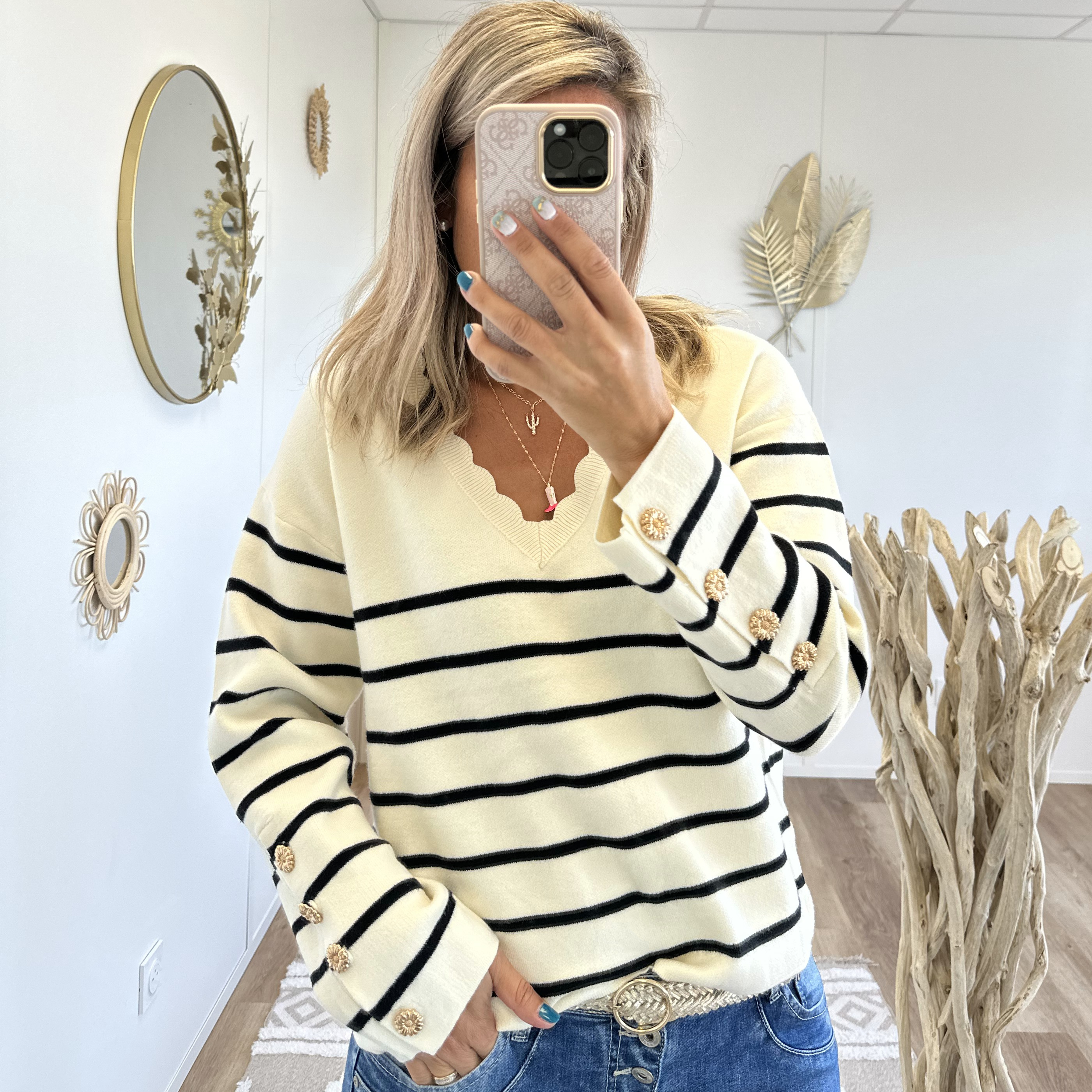 Pull Wendy blanc