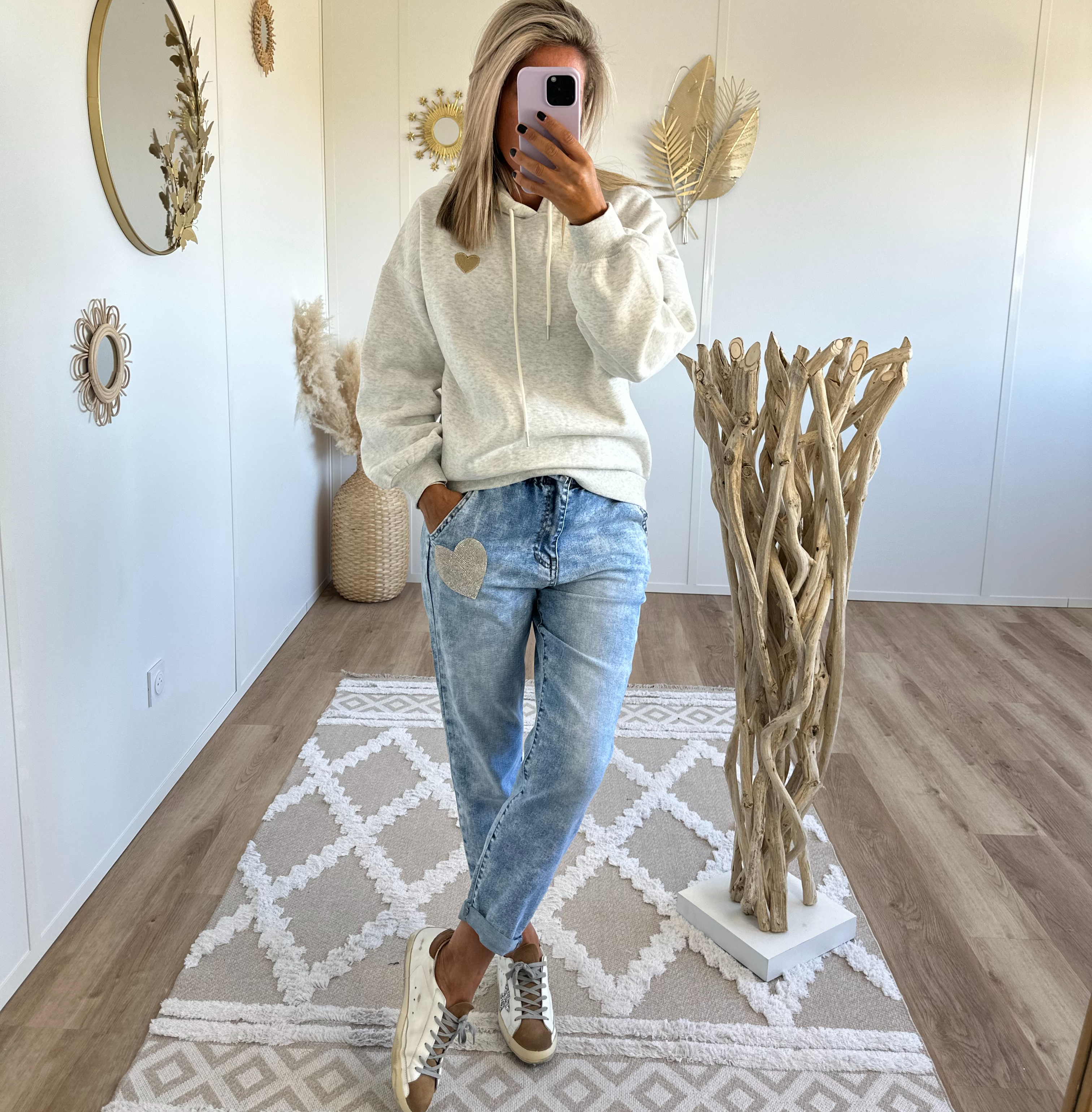 Jean Boyfriend style baggy bleu (taille grand)