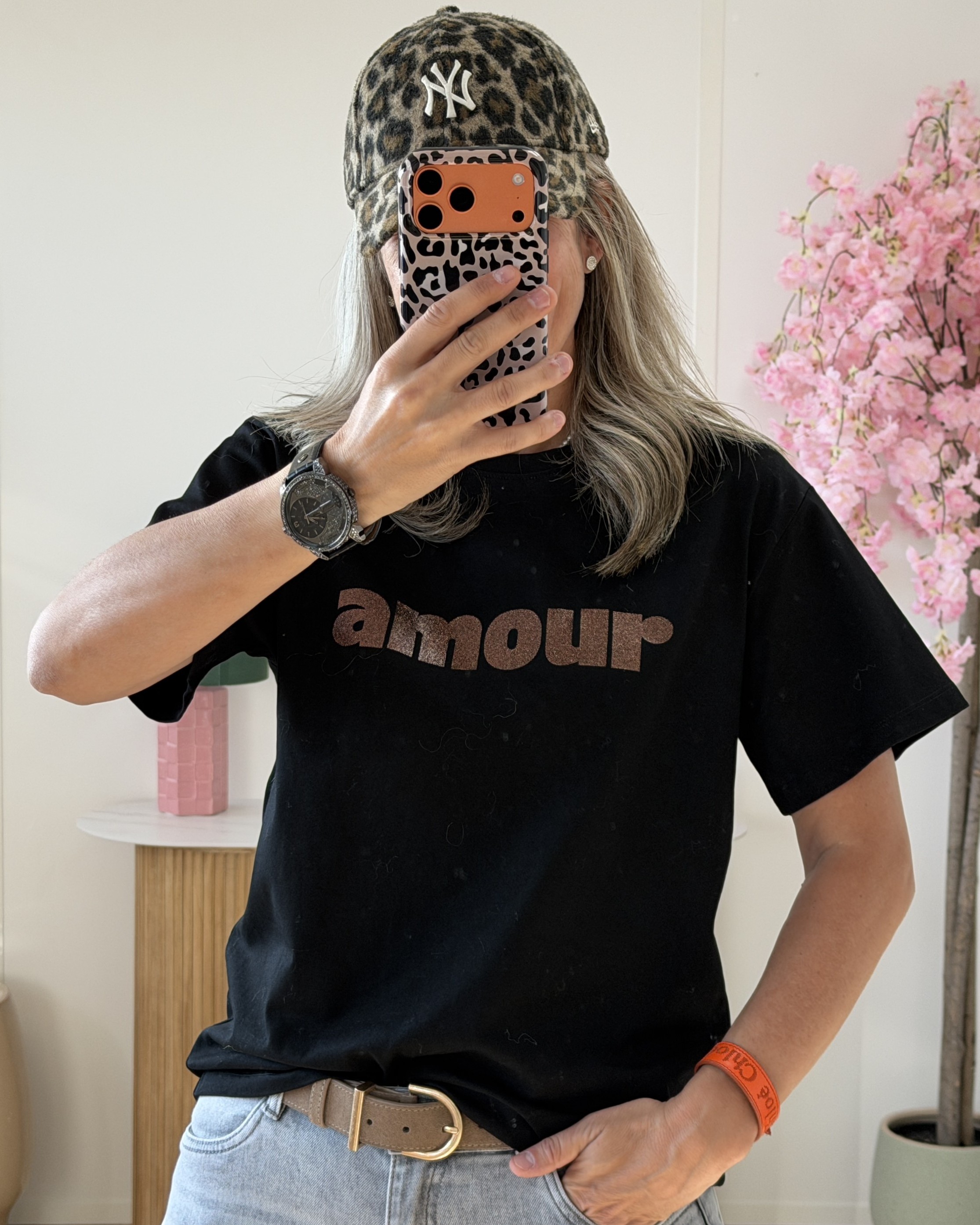 Tee shirt amour paillet