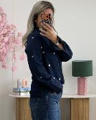 Chemise Alma brut coeurs or