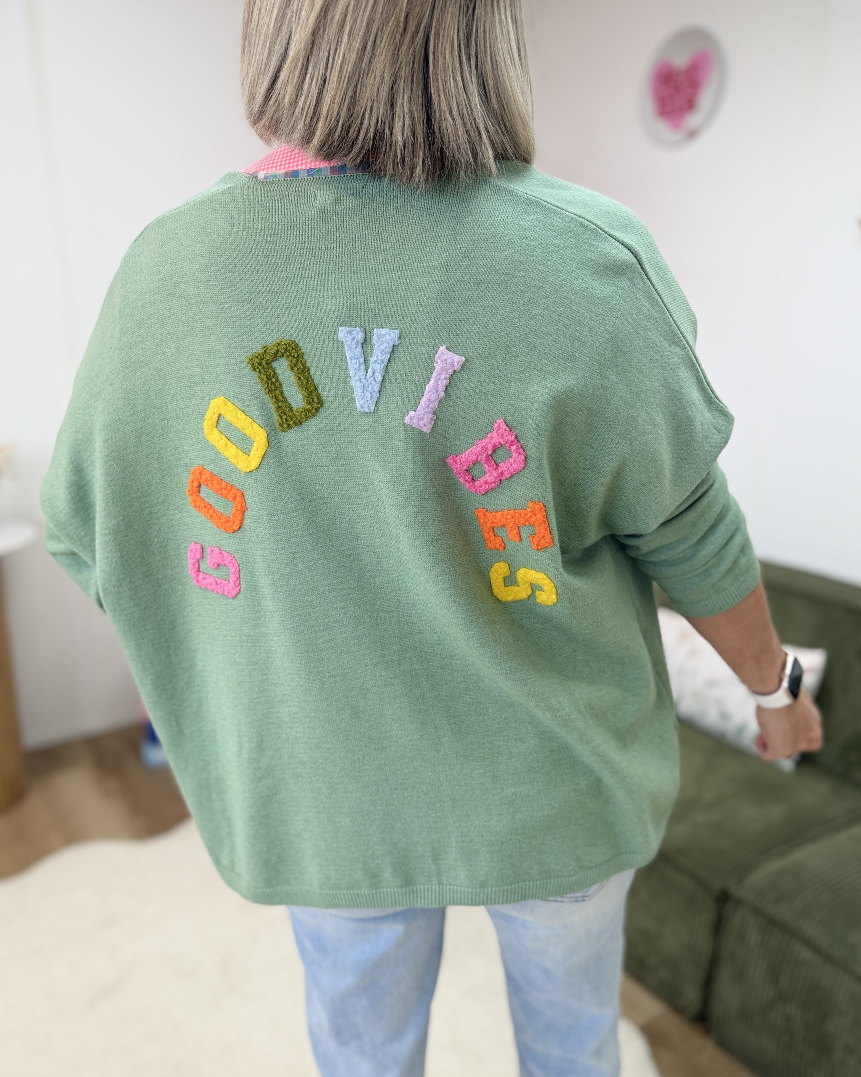 Gilet good vibes vert