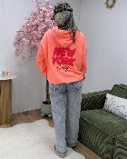 Sweat à capuche NY corail