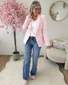 Blazer en tweed rose