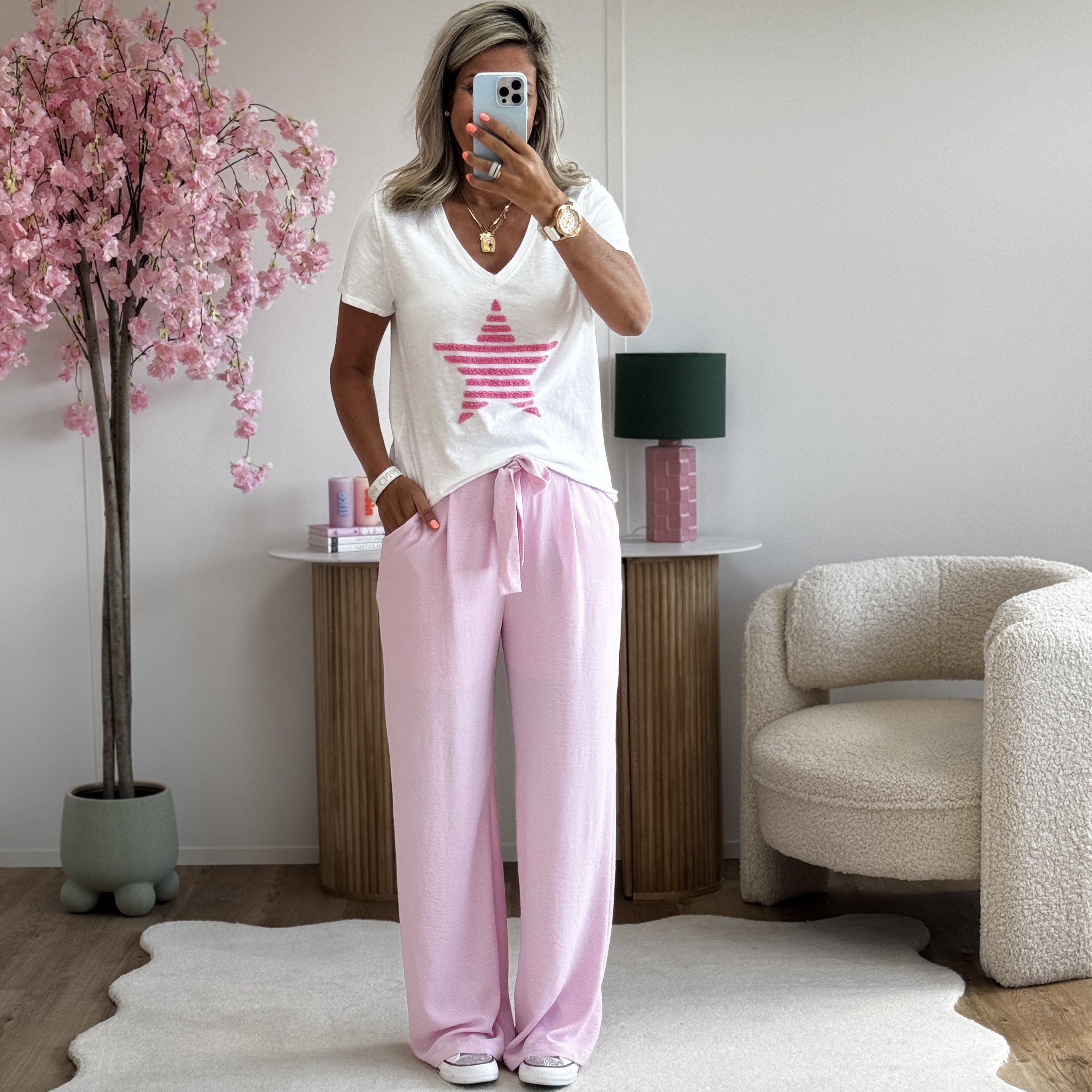 Pantalon Gwladys rose