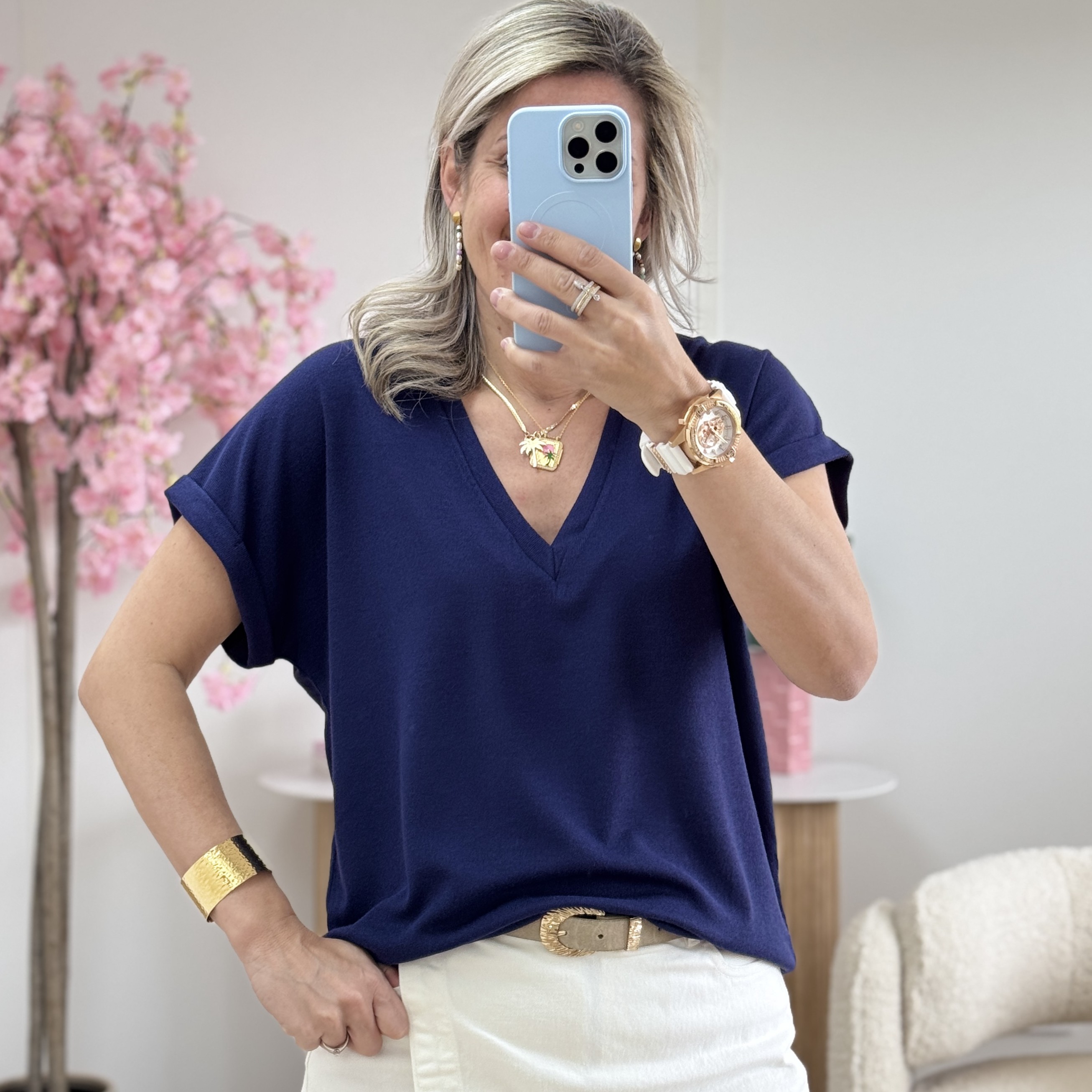 Tee shirt Laura marine