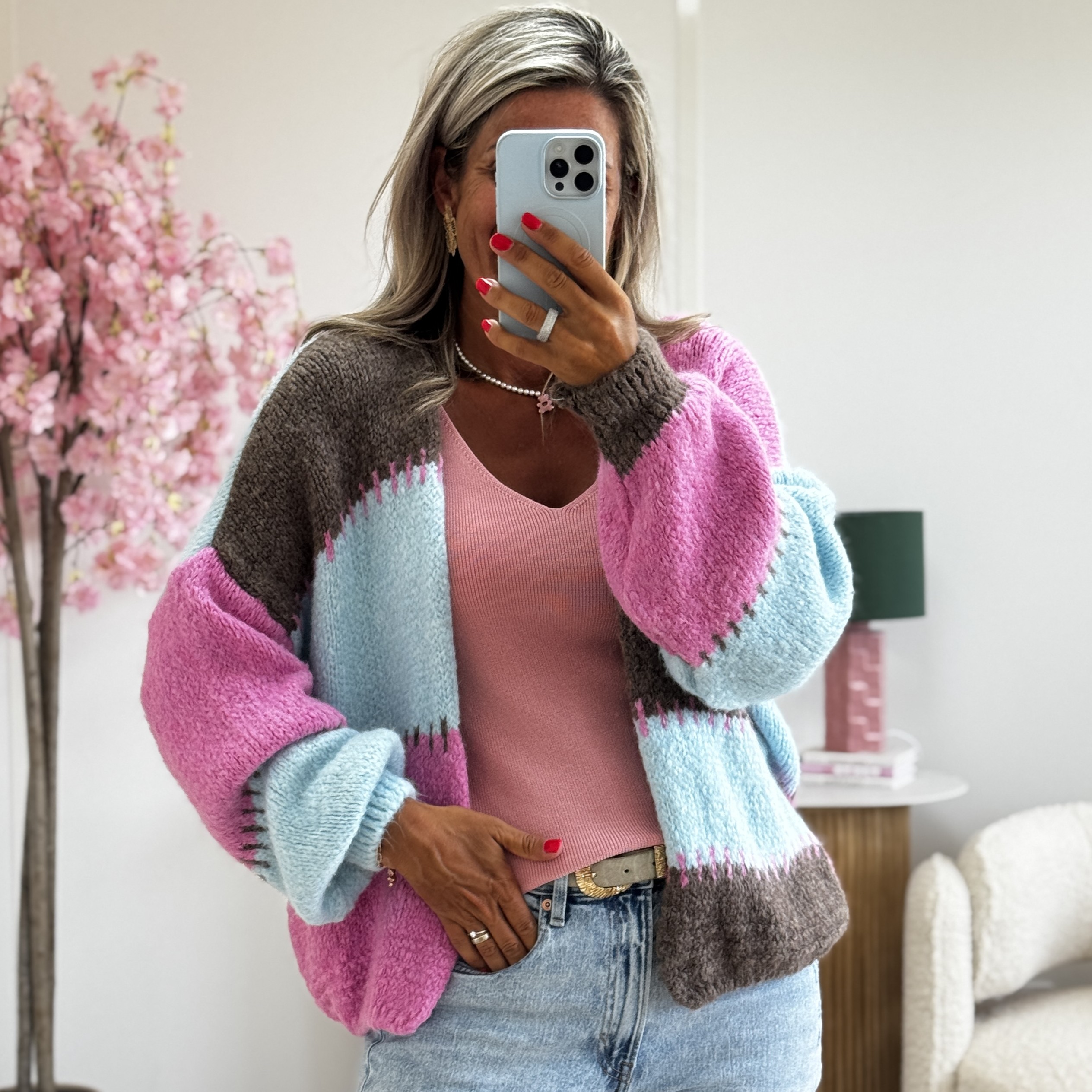 Gilet Carine rose chocolat