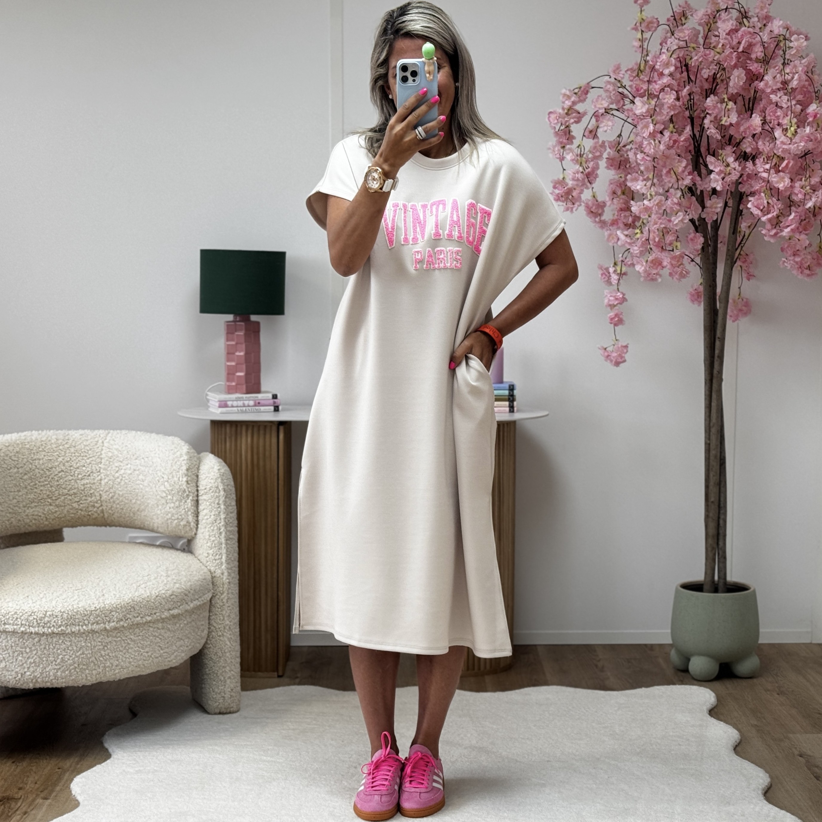 Robe Sweat Vintage beige rose