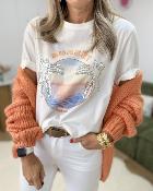 Tee shirt sunset sequins