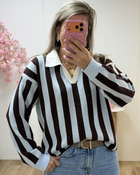 Pull Jackie bleu choco