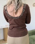 Tee shirt sequins choco